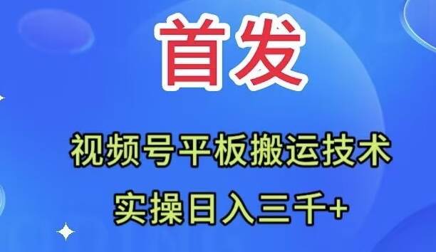 （7843期）全网首发：视频号平板搬运技术，实操日入三千＋⭐全网首发：视频号平板搬.运技术