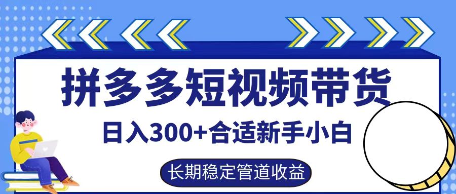 拼多多短视频带货一天300 实操落地流程-云创库