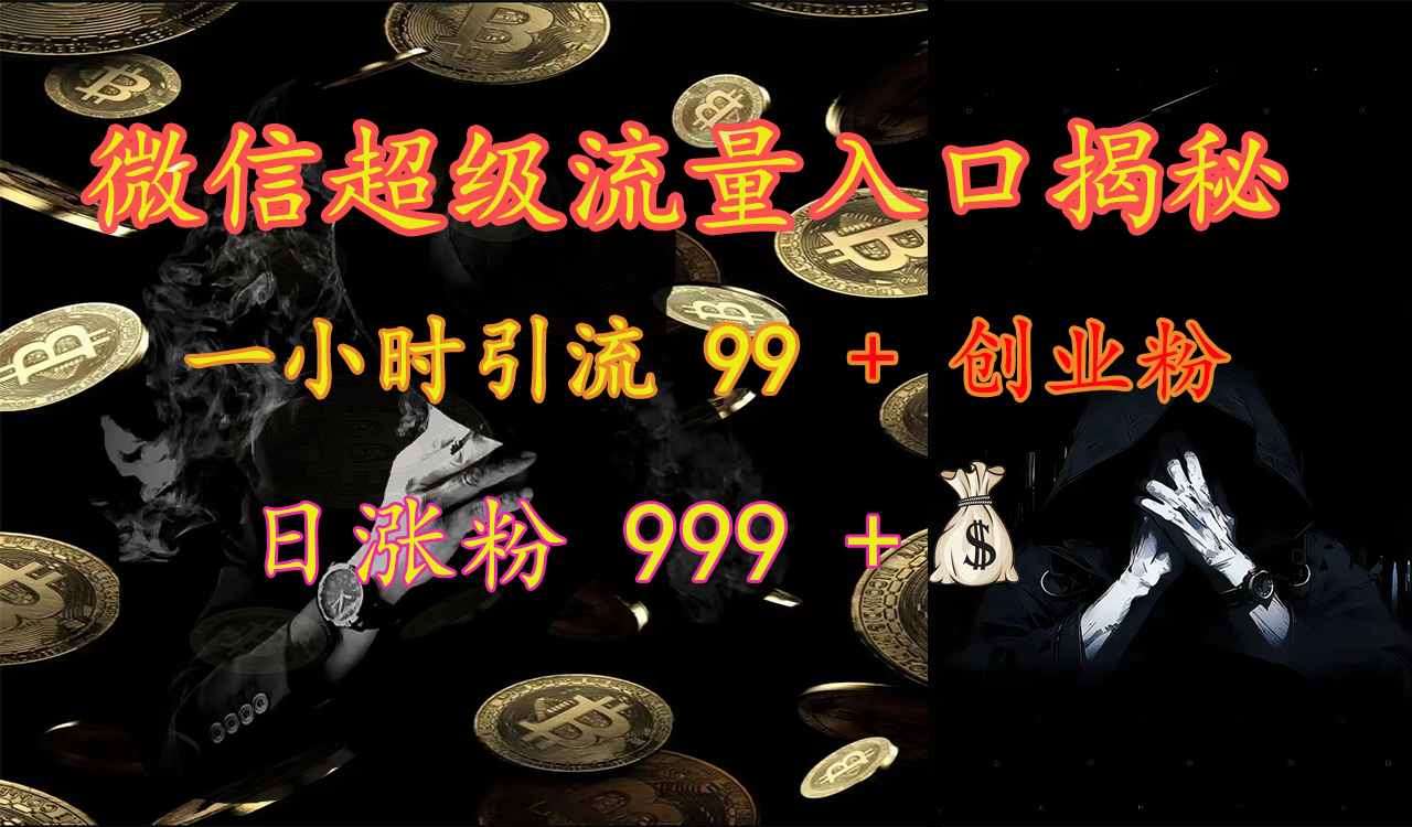 微信超级流量入口揭秘：一小时引流 99   创业粉，日涨粉 999  【揭秘】-云创宝盒