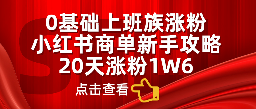 小hong.书商单新手攻略，20天涨粉1.6w，0基础上班族涨粉-云创库