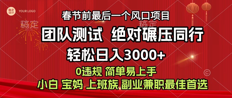 年前可以翻身的项目，长久稳定 当天上手 过波肥年-云创库