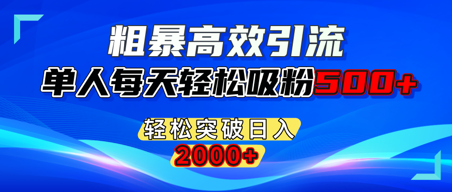 粗暴高效yin.流,单人每天轻松吸粉500-会创网(会创项目网)