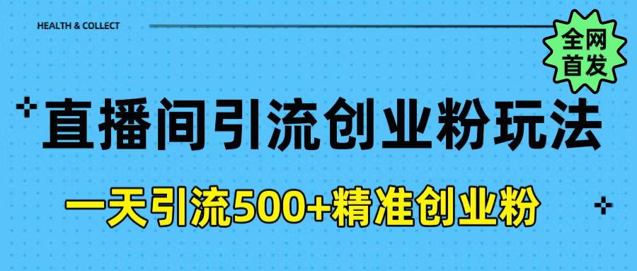 直播间yin.流创业粉玩法-会创网(会创项目网)