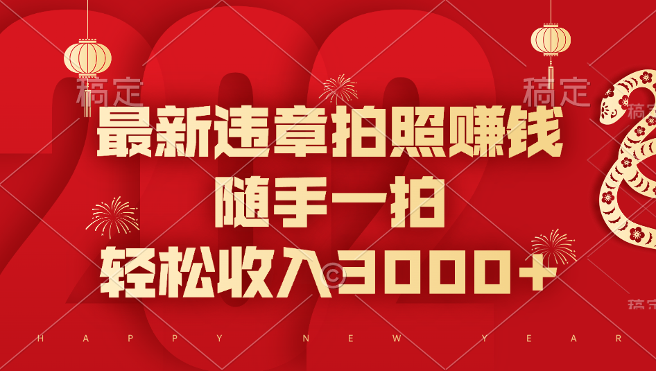 最新违章拍照赚钱，随手一拍