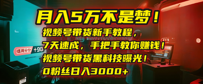 视频号带货新手教程