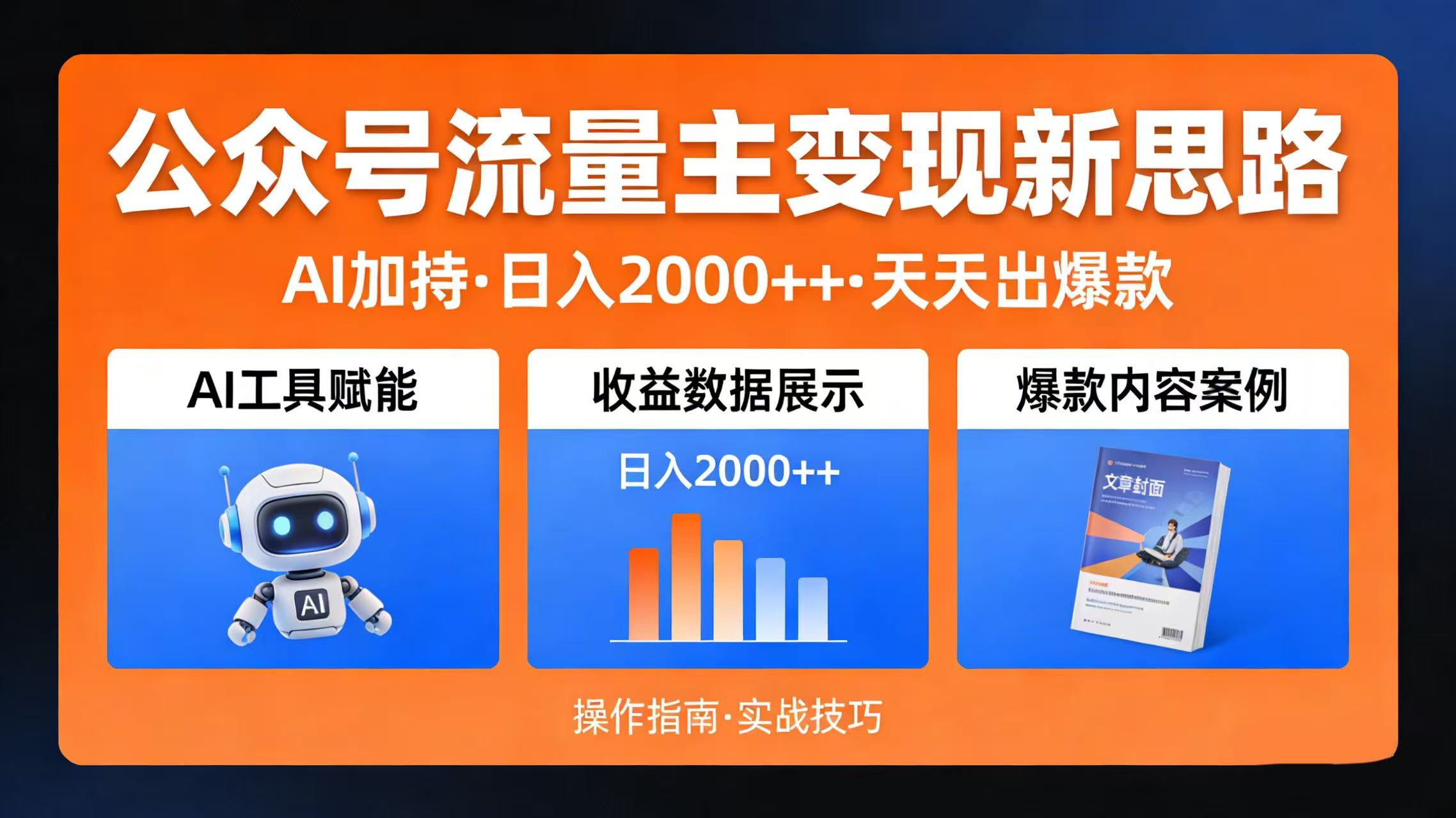 公众号流量主变现新思路：AI 加持， 天天出爆款